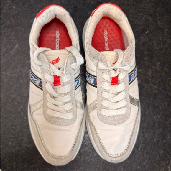 Roberto Cavalli Sport White and Silver Athletic Shoes - Picture 5 of 13